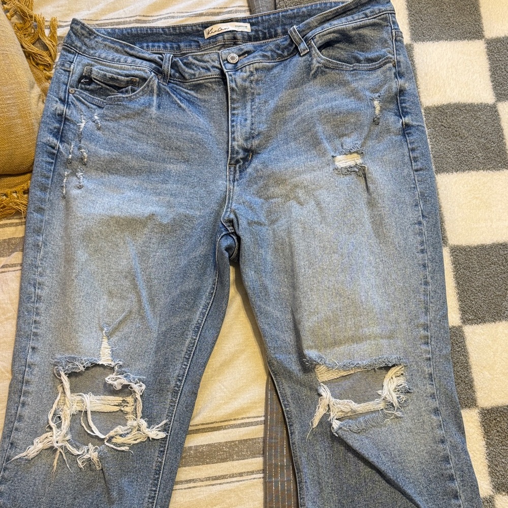 KanCan Light Blue Distressed Boyfriend Jeans